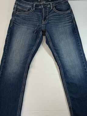 BKE Women's Straight Leg Jeans in Dark Blue Wash